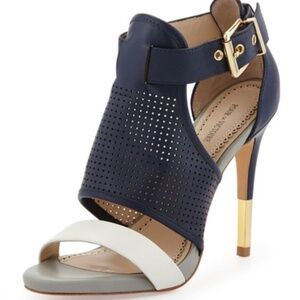 Pour La Victoire Selena Blue Gold Sandals (NIB)
